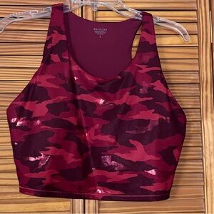 Athleta‎ Ultimate Red Luxe Camouflage Printed Crop Large Sports Bra